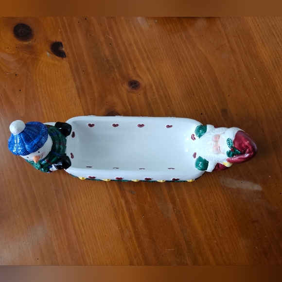 NWOT Christmas Snowman Santa Bowl Cracker Set - Picture 11 of 16